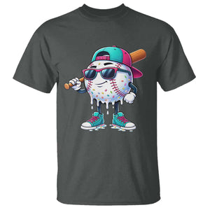 Baseball Life Style T Shirt Youth Drip Baseball Boys Kid TS10 Dark Heather Print Your Wear