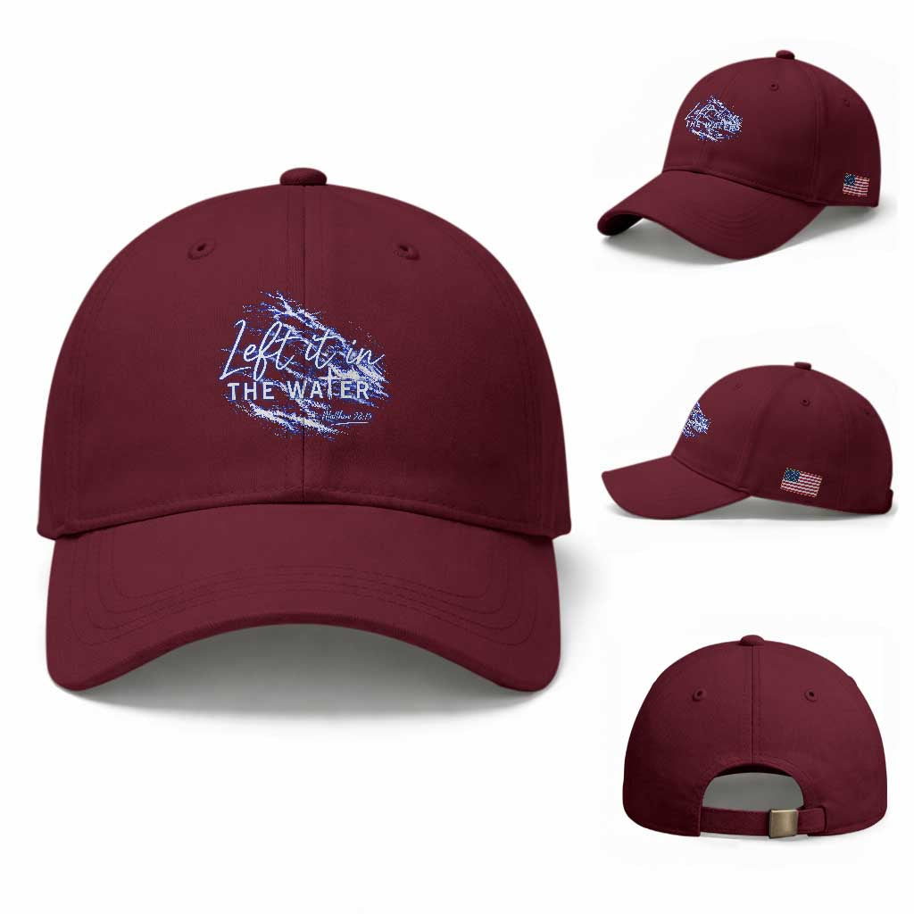 Christian Baptism Baseball Cap Left It In The Water Matthew 28 19 TS10 Baseball Cap Universal Fit Maroon Print Your Wear