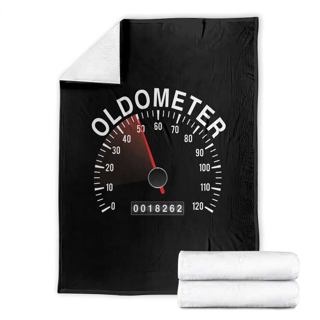 Funny 50th Birthday Throw Blanket Oldometer Odometer 50 Year Old Joke TS10 Black Print Your Wear
