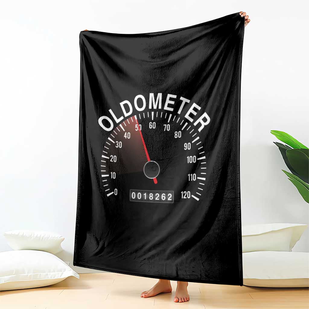 Funny 50th Birthday Throw Blanket Oldometer Odometer 50 Year Old Joke TS10 Print Your Wear