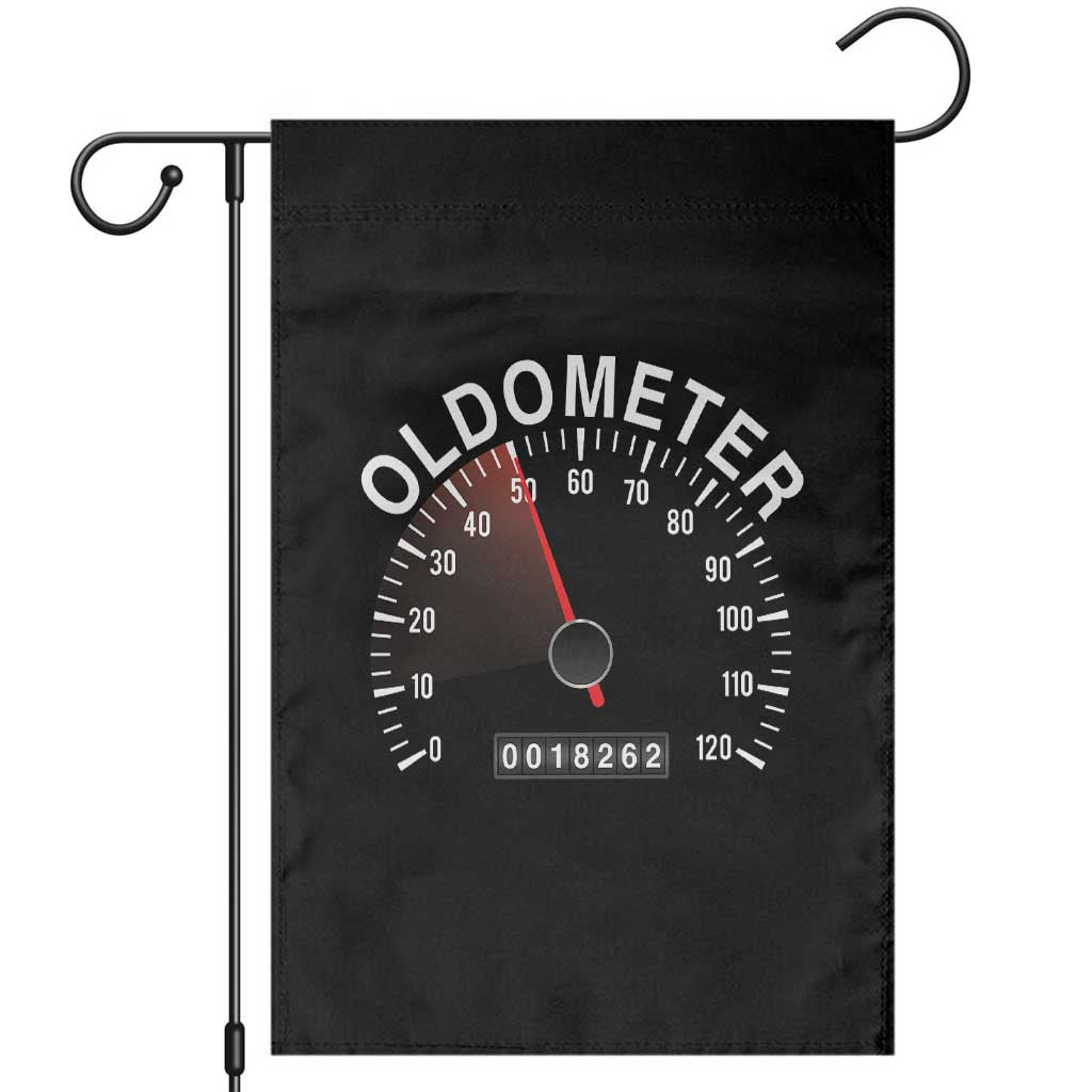 Funny 50th Birthday Garden Flag Oldometer Odometer 50 Year Old Joke TS10 Black Print Your Wear