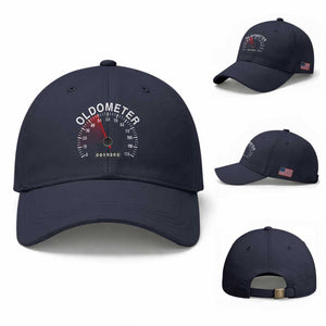 Funny 50th Birthday Baseball Cap Oldometer Odometer 50 Year Old Joke TS10 Baseball Cap Universal Fit Navy Print Your Wear