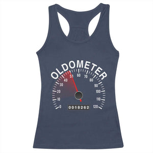 Funny 50th Birthday Racerback Tank Top Oldometer Odometer 50 Year Old Joke TS10 Navy Print Your Wear