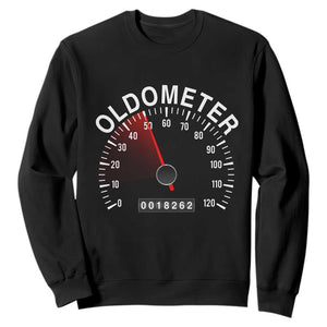 Funny 50th Birthday Sweatshirt Oldometer Odometer 50 Year Old Joke TS10 Black Print Your Wear