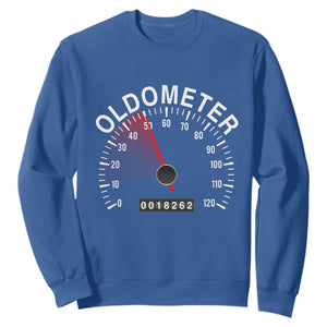 Funny 50th Birthday Sweatshirt Oldometer Odometer 50 Year Old Joke TS10 Royal Blue Print Your Wear