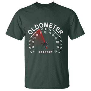 Funny 50th Birthday T Shirt Oldometer Odometer 50 Year Old Joke TS10 Dark Forest Green Print Your Wear