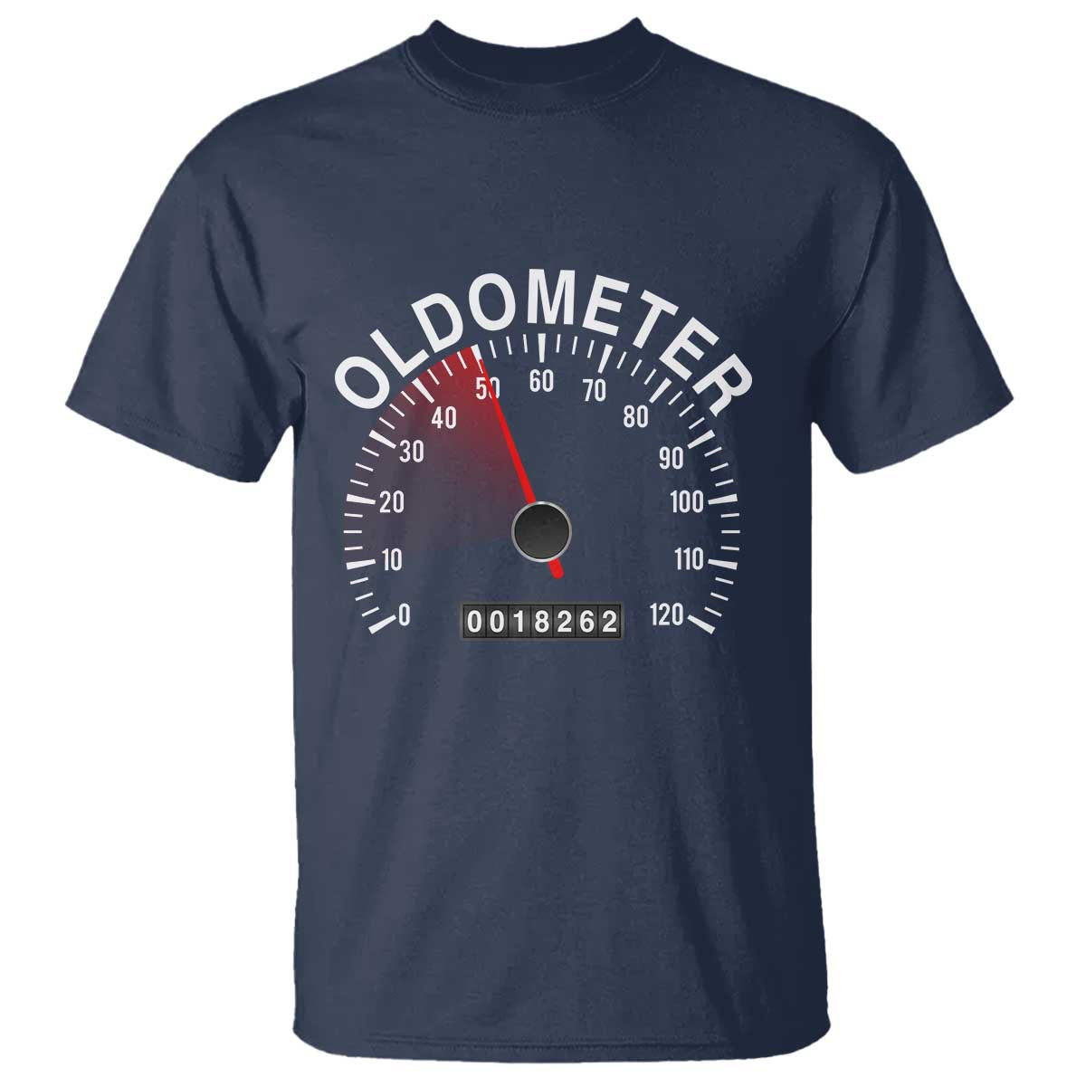 Funny 50th Birthday T Shirt Oldometer Odometer 50 Year Old Joke TS10 Navy Print Your Wear