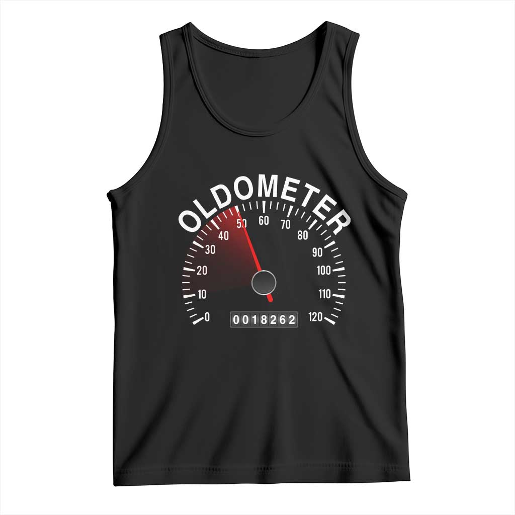 Funny 50th Birthday Tank Top Oldometer Odometer 50 Year Old Joke TS10 Black Print Your Wear