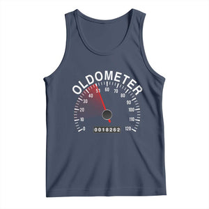 Funny 50th Birthday Tank Top Oldometer Odometer 50 Year Old Joke TS10 Navy Print Your Wear
