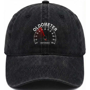 Funny 50th Birthday Washed Cotton Baseball Cap Oldometer Odometer 50 Year Old Joke TS10 Print Your Wear