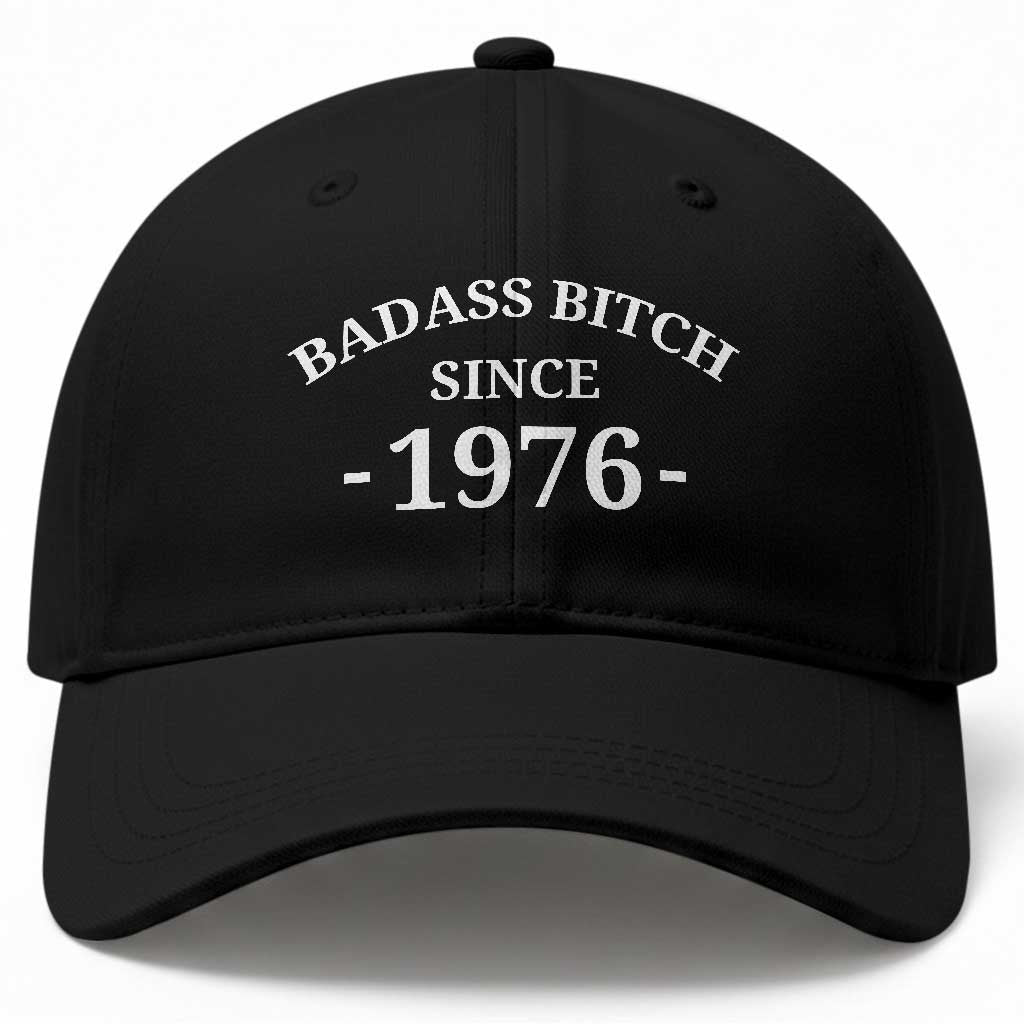 Funny 50th Birthday Baseball Cap Badass Bih Since 1976 TS10 Print Your Wear
