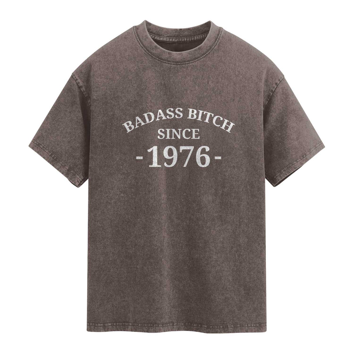 Funny 50th Birthday Washed Cotton T-Shirt Badass Bih Since 1976