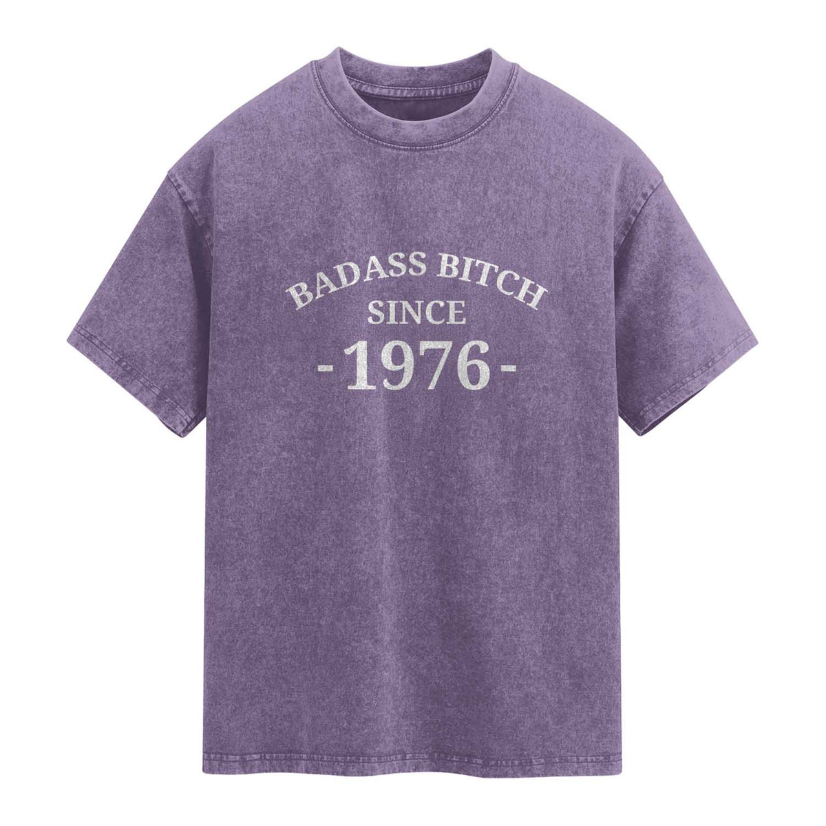Funny 50th Birthday Washed Cotton T-Shirt Badass Bih Since 1976