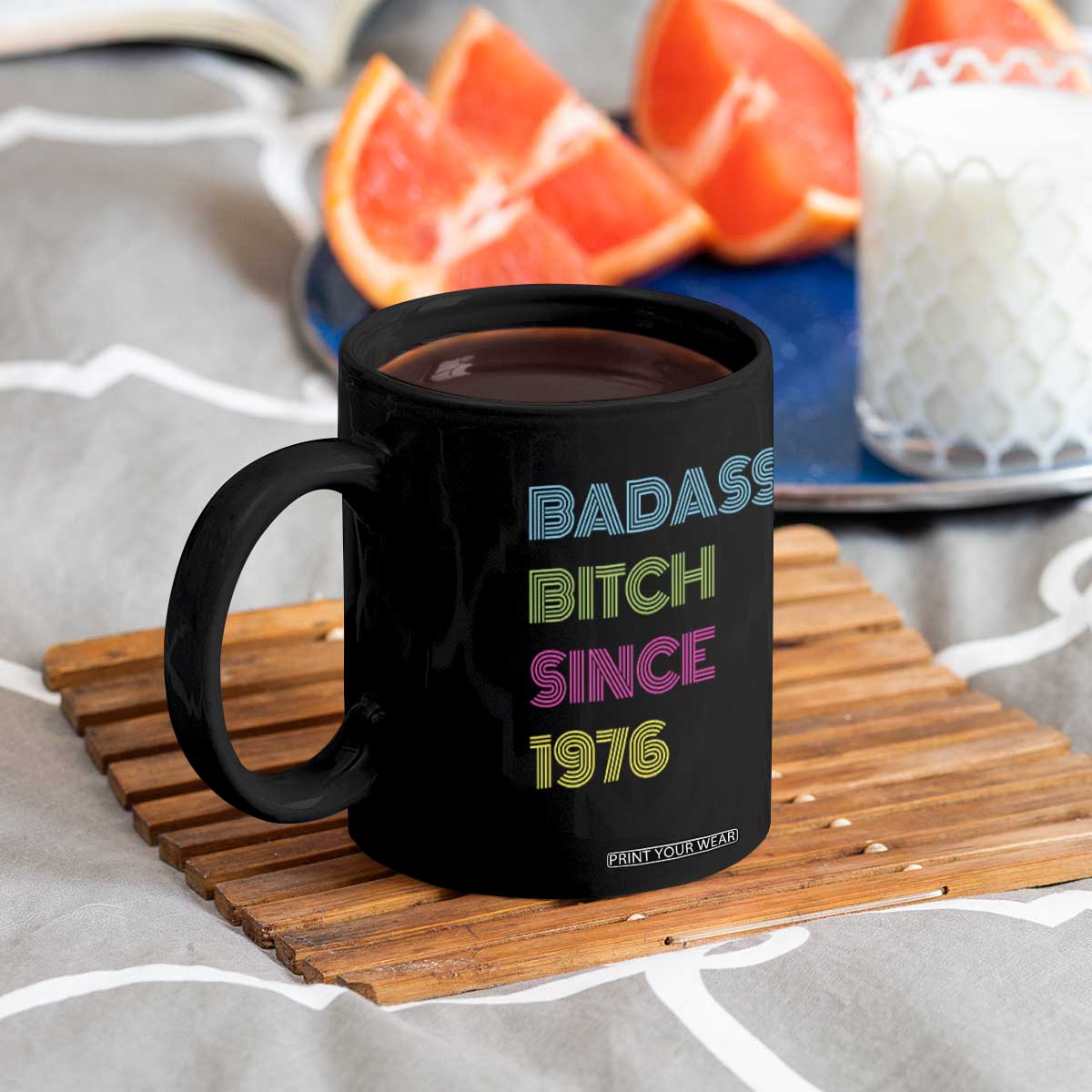 Funny 50th Birthday Coffee Mug Retro Vintage Badass Bih Since 1976 TS10 Print Your Wear