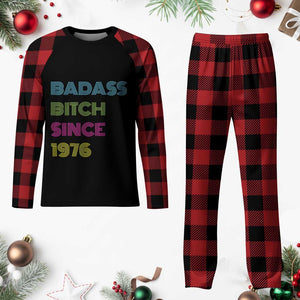 Funny 50th Birthday Plaid Pajama Set Retro Vintage Badass Bih Since 1976 TS10 Buffalo Plaid Print Your Wear