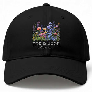 God Is Good Baseball Cap Wildflower Christian Jesus Graphic Religious Bible Verse TS10 Print Your Wear