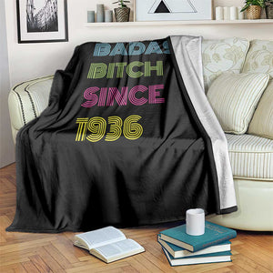 Funny 90th Birthday Throw Blanket Retro Vintage Badass Bih Since 1936 TS10 Print Your Wear