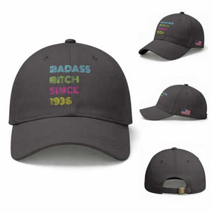 Funny 90th Birthday Baseball Cap Retro Vintage Badass Bih Since 1936 TS10 Baseball Cap Universal Fit Dark Gray Print Your Wear