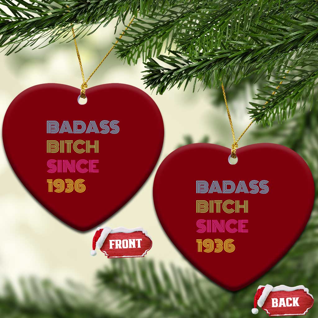 Funny 90th Birthday Ceramic Ornament Retro Vintage Badass Bih Since 1936 TS10 Print Your Wear