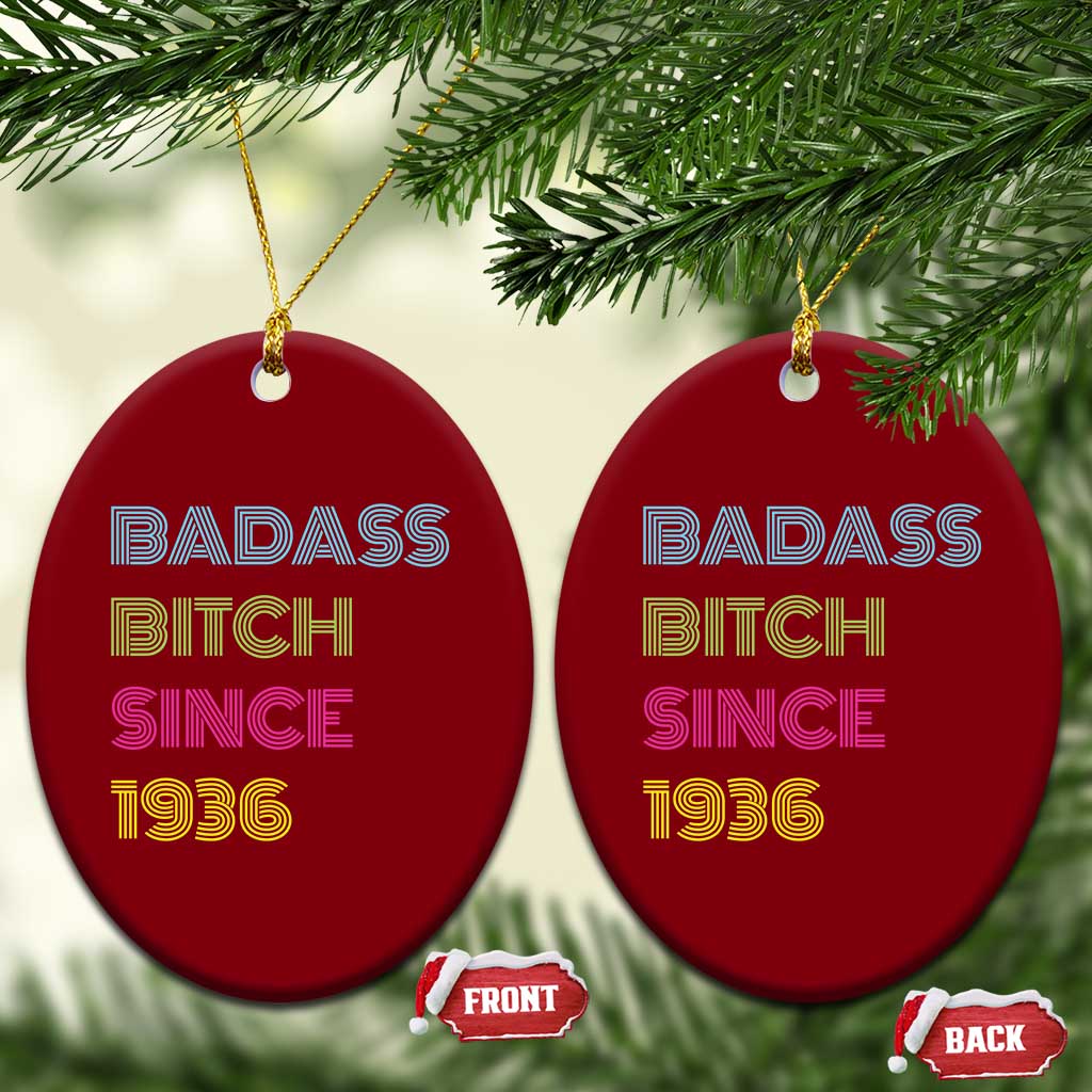 Funny 90th Birthday Ceramic Ornament Retro Vintage Badass Bih Since 1936 TS10 Print Your Wear