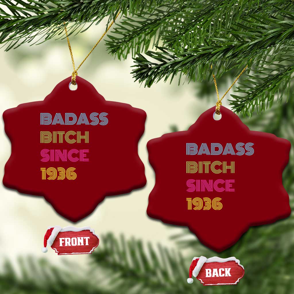 Funny 90th Birthday Ceramic Ornament Retro Vintage Badass Bih Since 1936 TS10 Print Your Wear