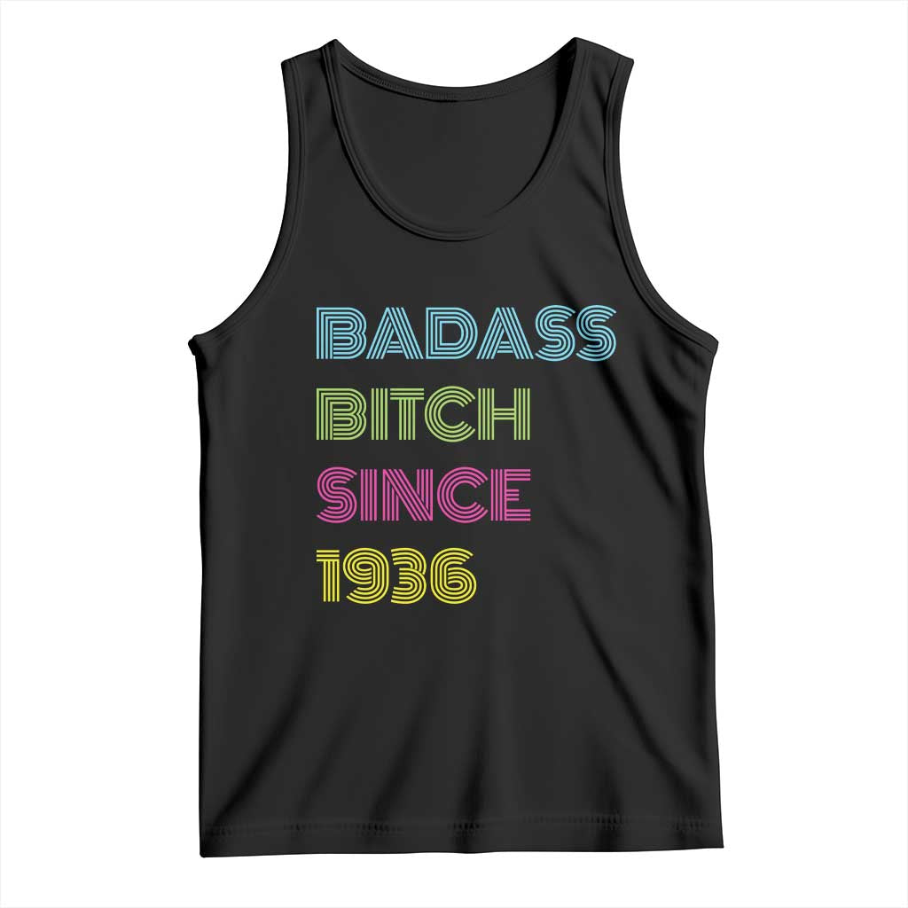 Funny 90th Birthday Tank Top Retro Vintage Badass Bih Since 1936 TS10 Black Print Your Wear