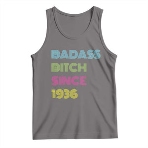 Funny 90th Birthday Tank Top Retro Vintage Badass Bih Since 1936 TS10 Deep Heather Print Your Wear
