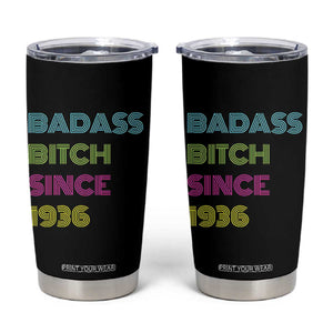 Funny 90th Birthday Tumbler Cup Retro Vintage Badass Bih Since 1936 TS10 Black Print Your Wear