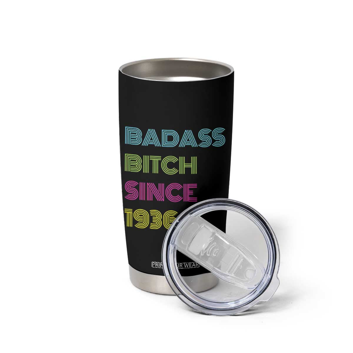 Funny 90th Birthday Tumbler Cup Retro Vintage Badass Bih Since 1936 TS10 Print Your Wear