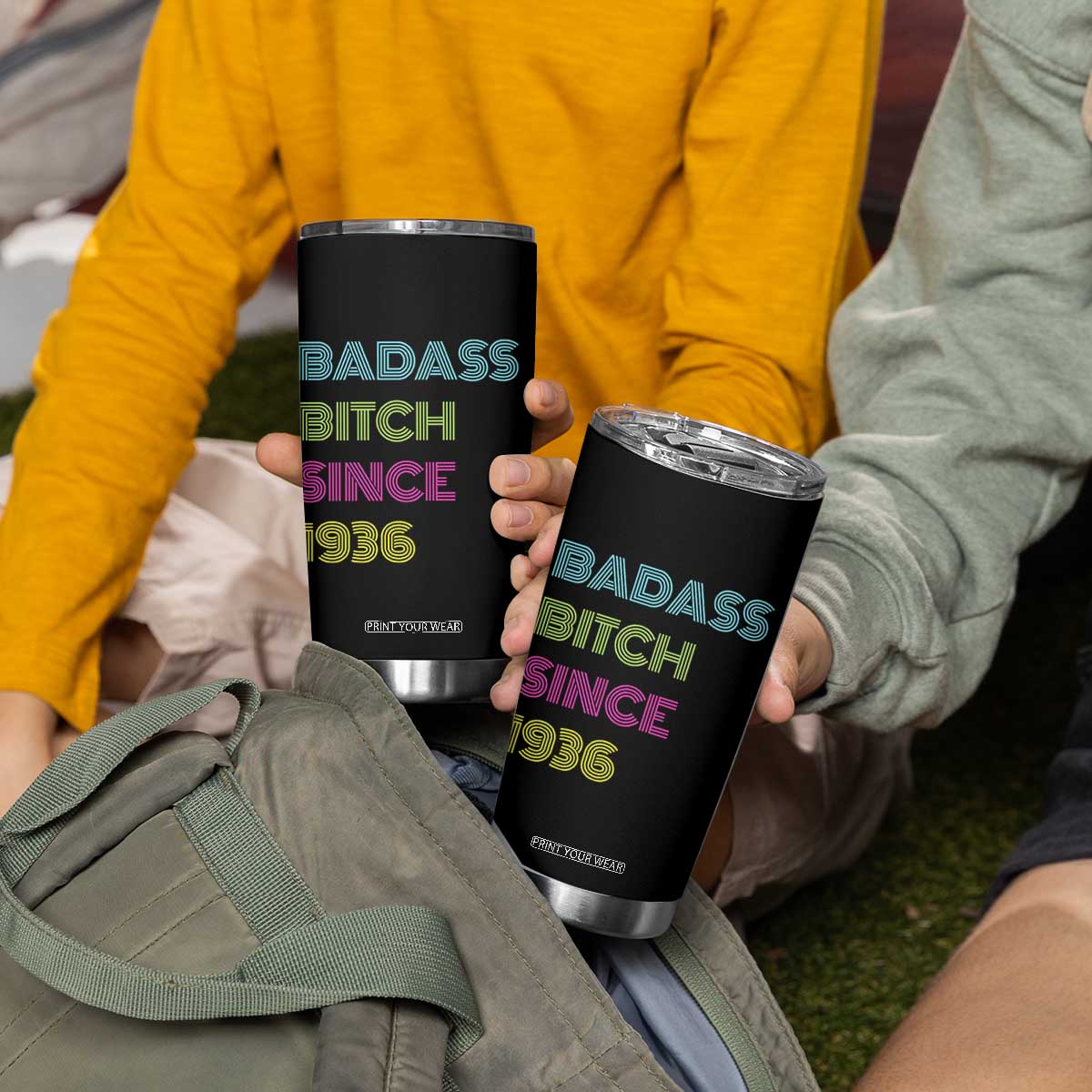 Funny 90th Birthday Tumbler Cup Retro Vintage Badass Bih Since 1936 TS10 Print Your Wear