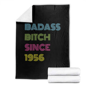 Funny 70th Birthday Throw Blanket Retro Vintage Badass Bih Since 1956 TS10 Black Print Your Wear