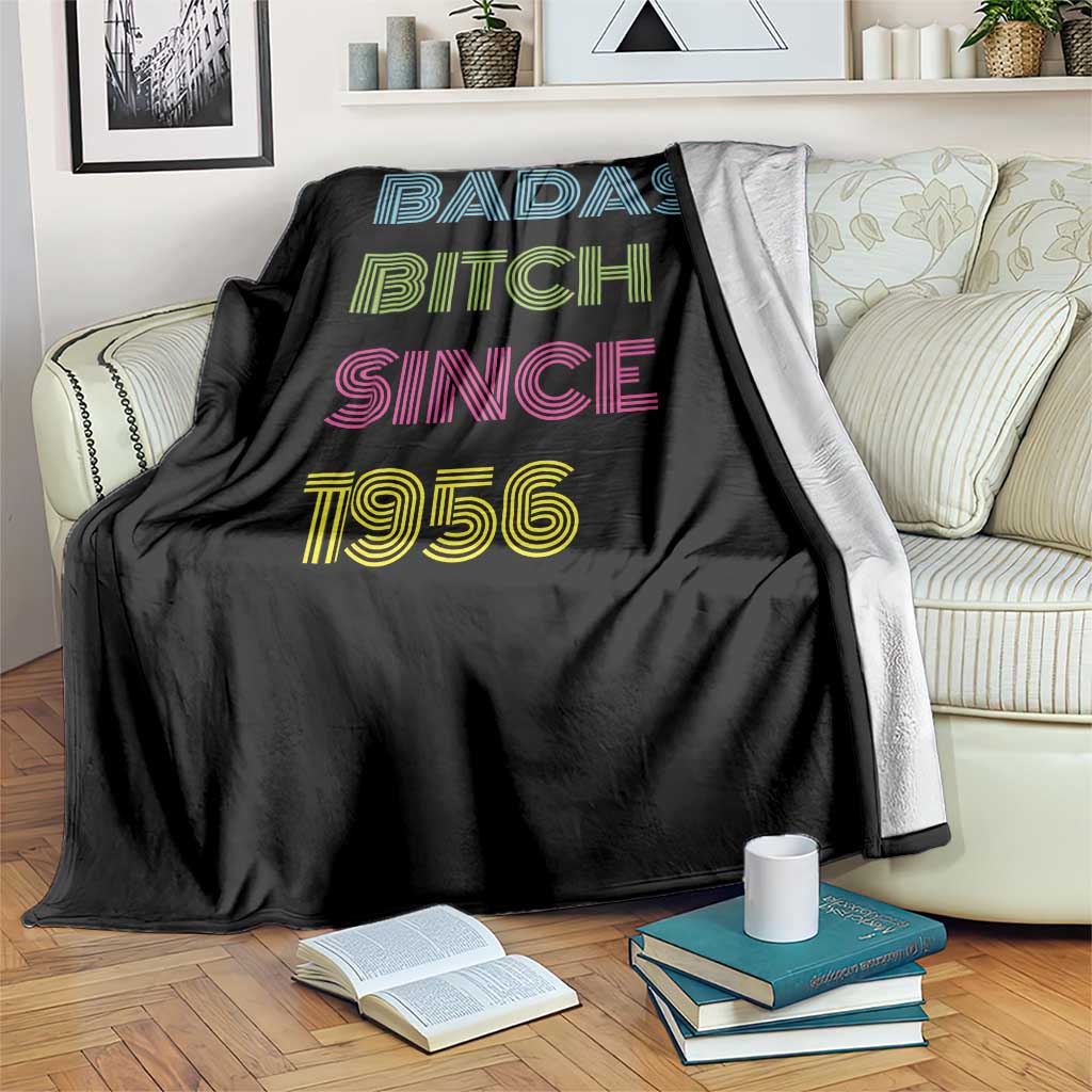 Funny 70th Birthday Throw Blanket Retro Vintage Badass Bih Since 1956 TS10 Print Your Wear