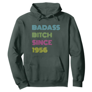 Funny 70th Birthday Hoodie Retro Vintage Badass Bih Since 1956 TS10 Dark Forest Green Print Your Wear