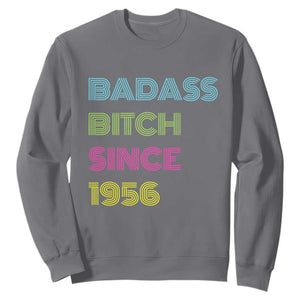 Funny 70th Birthday Sweatshirt Retro Vintage Badass Bih Since 1956 TS10 Charcoal Print Your Wear