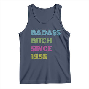 Funny 70th Birthday Tank Top Retro Vintage Badass Bih Since 1956 TS10 Navy Print Your Wear