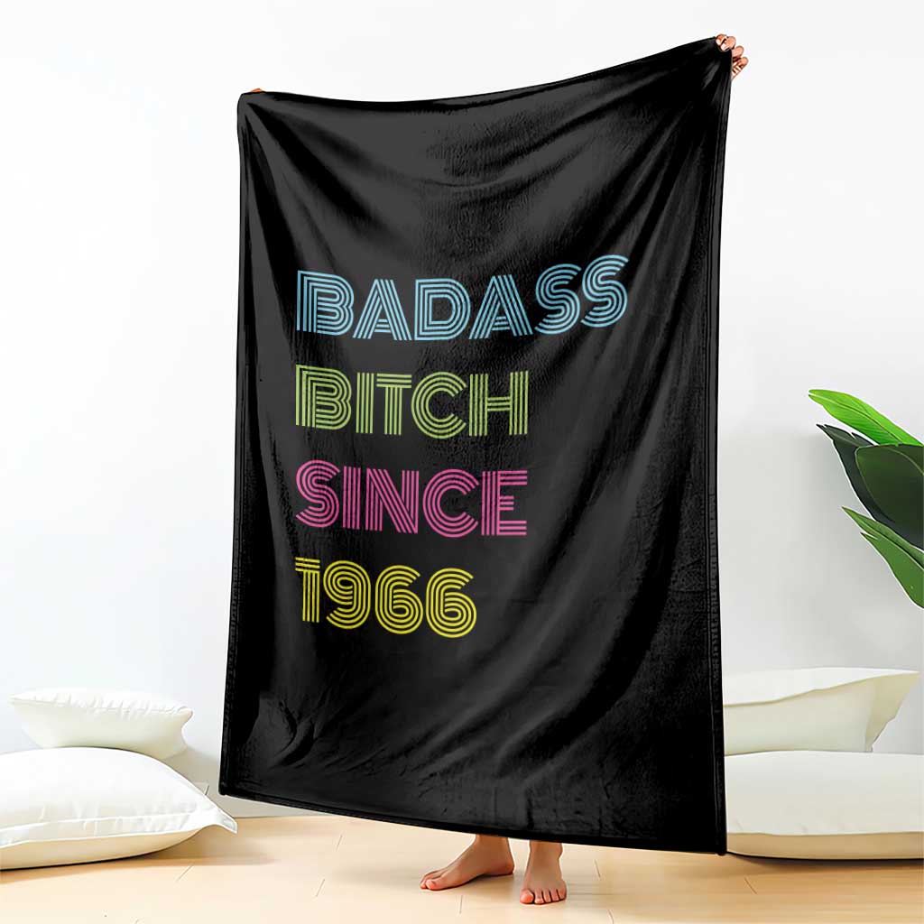 Funny 60th Birthday Throw Blanket Retro Vintage Badass Bih Since 1966 TS10 Print Your Wear