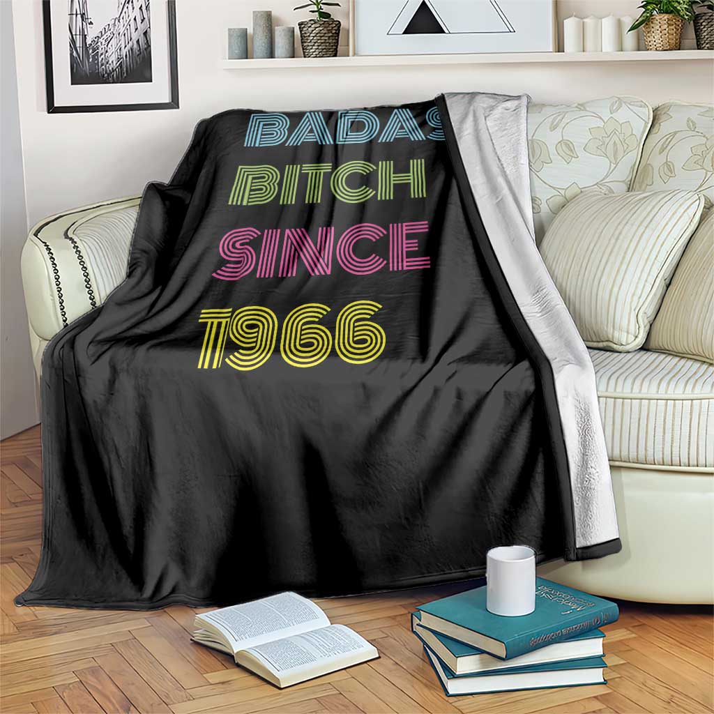 Funny 60th Birthday Throw Blanket Retro Vintage Badass Bih Since 1966 TS10 Print Your Wear