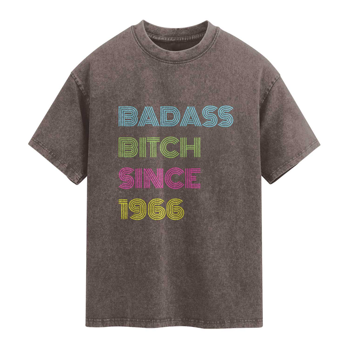 Funny 60th Birthday Washed Cotton T-Shirt Retro Vintage Badass Bih Since 1966