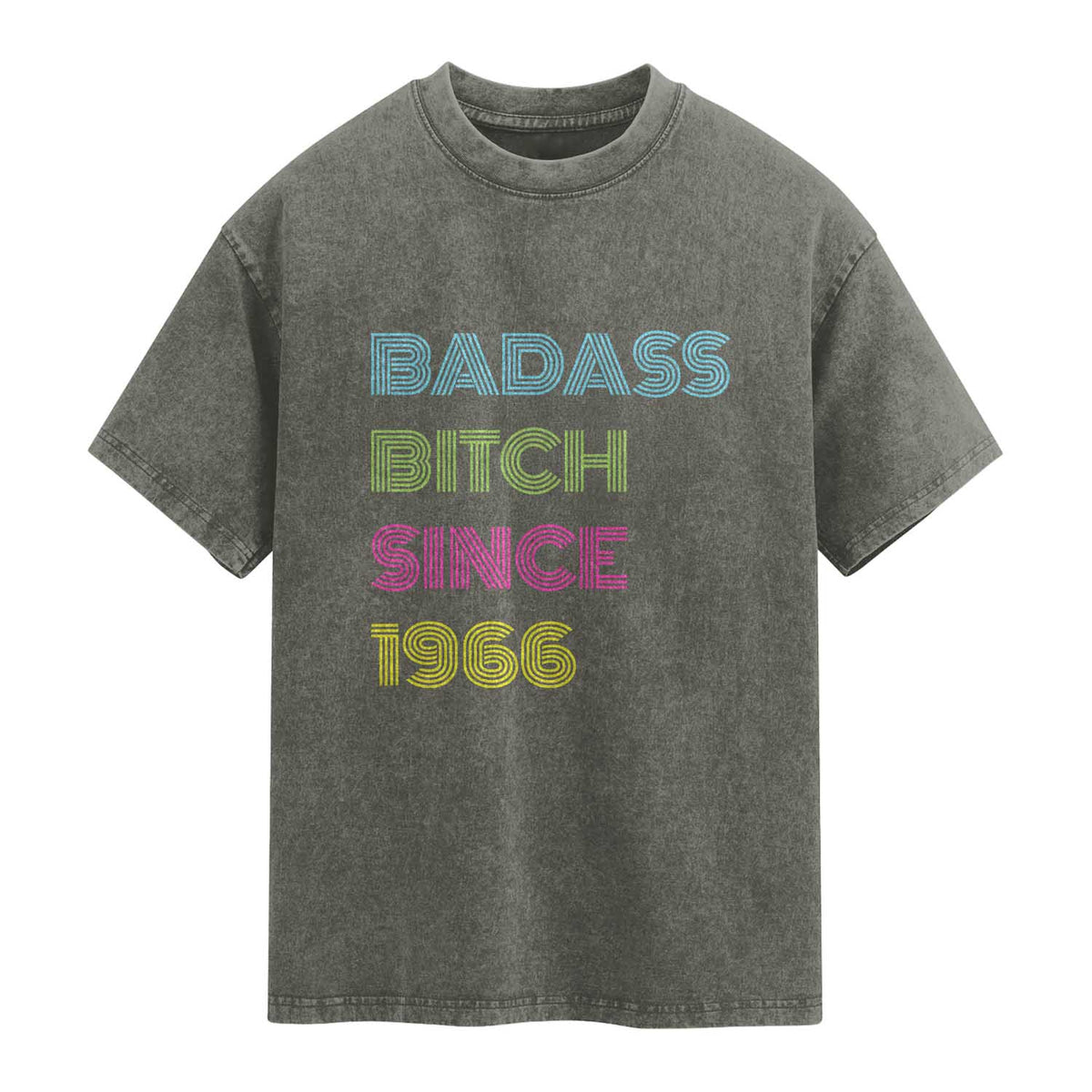 Funny 60th Birthday Washed Cotton T-Shirt Retro Vintage Badass Bih Since 1966