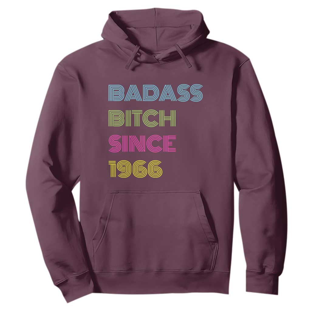 Funny 60th Birthday Hoodie Retro Vintage Badass Bih Since 1966 TS10 Maroon Print Your Wear