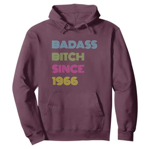 Funny 60th Birthday Hoodie Retro Vintage Badass Bih Since 1966 TS10 Maroon Print Your Wear