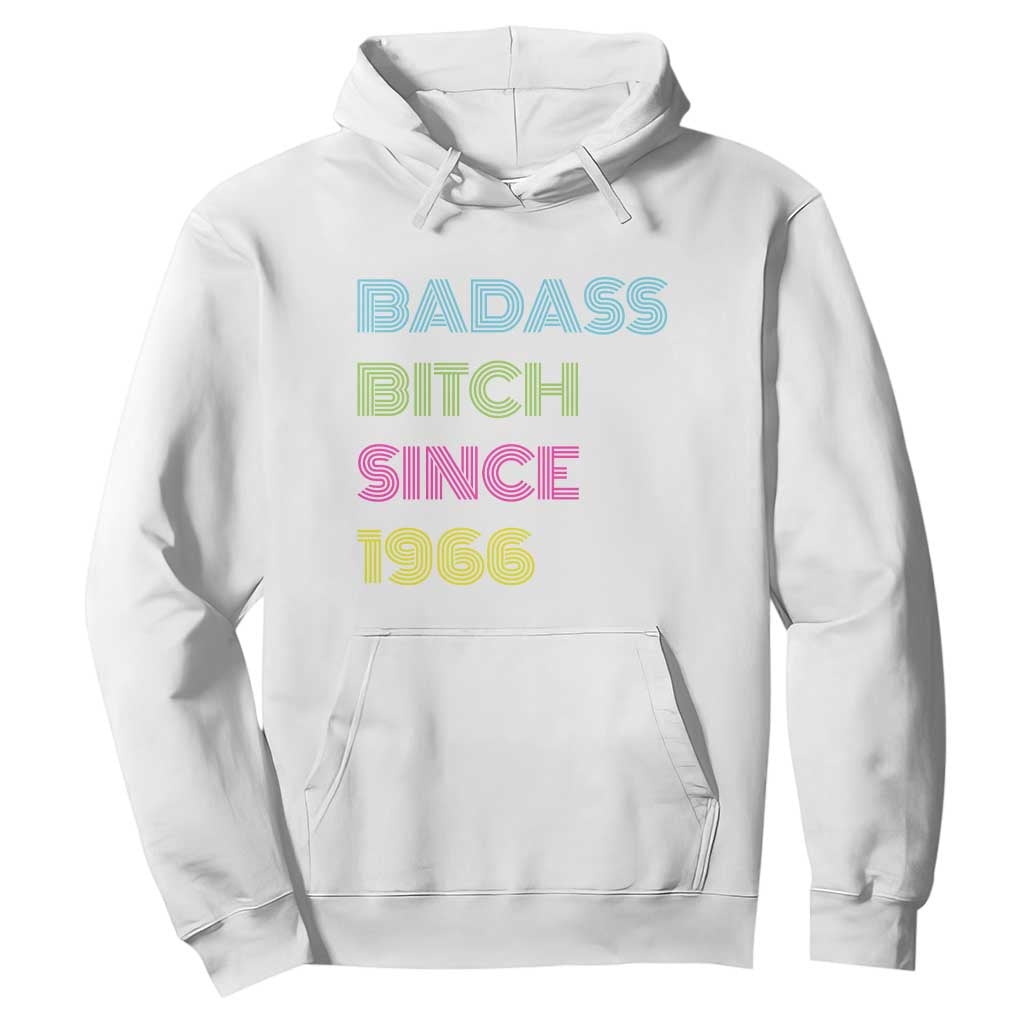 Funny 60th Birthday Hoodie Retro Vintage Badass Bih Since 1966 TS10 White Print Your Wear