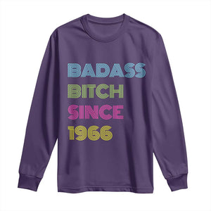 Funny 60th Birthday Long Sleeve Shirt Retro Vintage Badass Bih Since 1966 TS10 Purple Print Your Wear