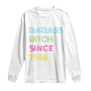 Funny 60th Birthday Long Sleeve Shirt Retro Vintage Badass Bih Since 1966 TS10 White Print Your Wear