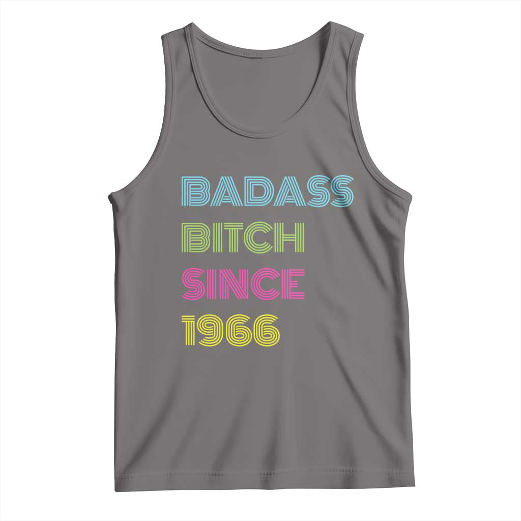 Funny 60th Birthday Tank Top Retro Vintage Badass Bih Since 1966 TS10 Deep Heather Print Your Wear