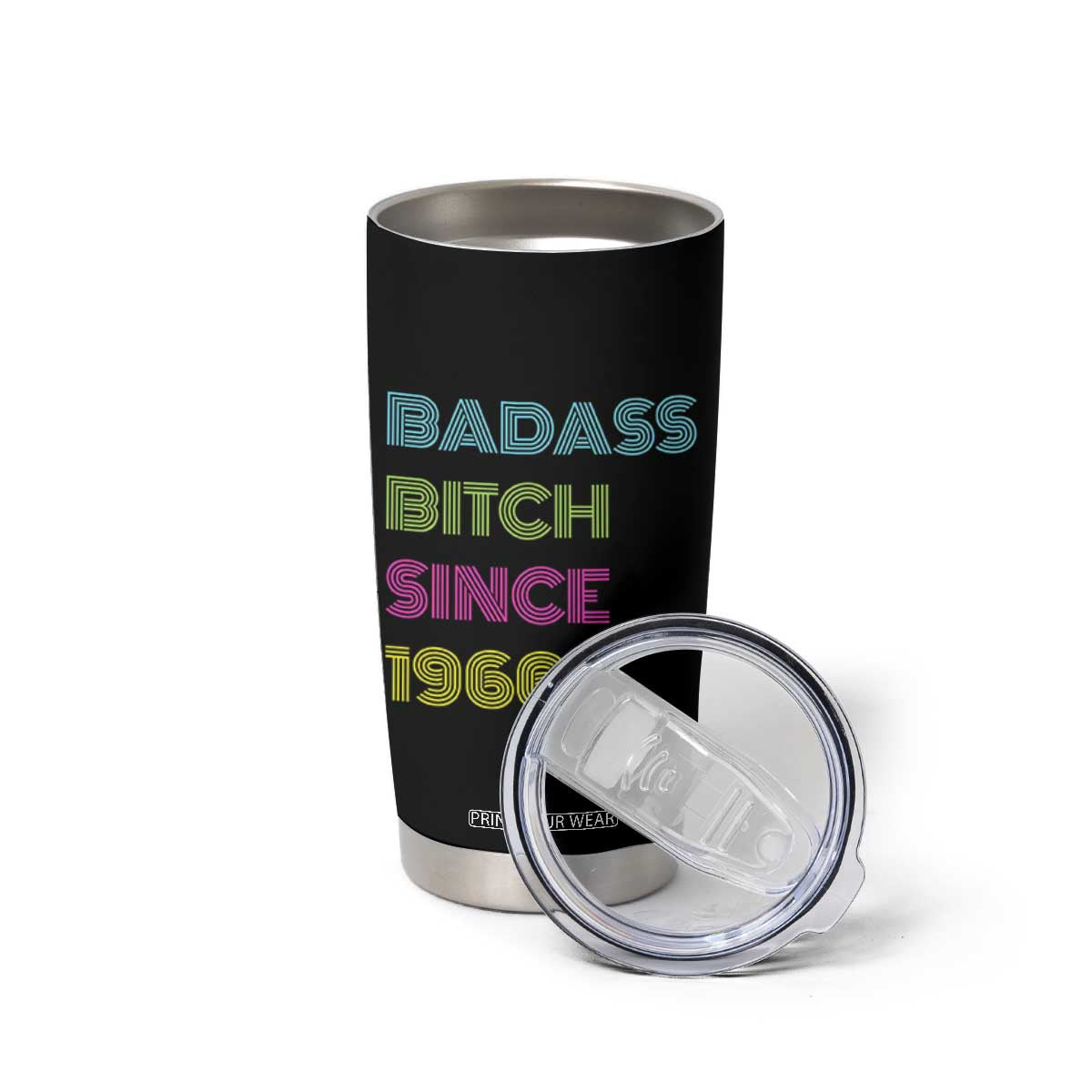 Funny 60th Birthday Tumbler Cup Retro Vintage Badass Bih Since 1966 TS10 Print Your Wear
