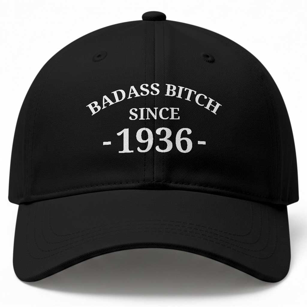 Funny 90th Birthday Baseball Cap Badass Bih Since 1936 TS10 Print Your Wear