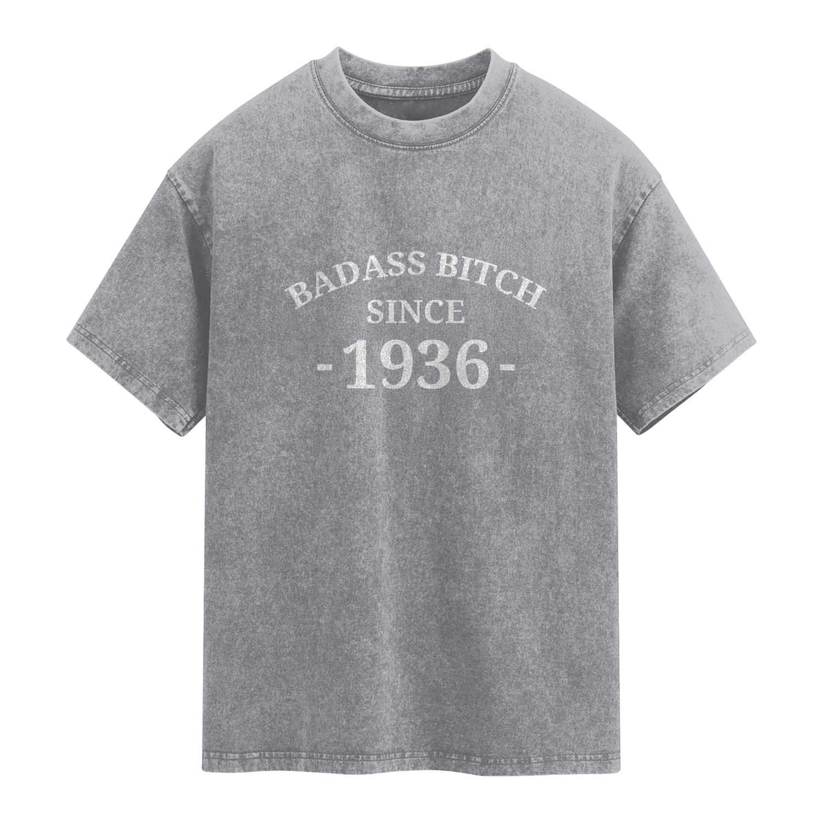 Funny 90th Birthday Washed Cotton T-Shirt Badass Bih Since 1936