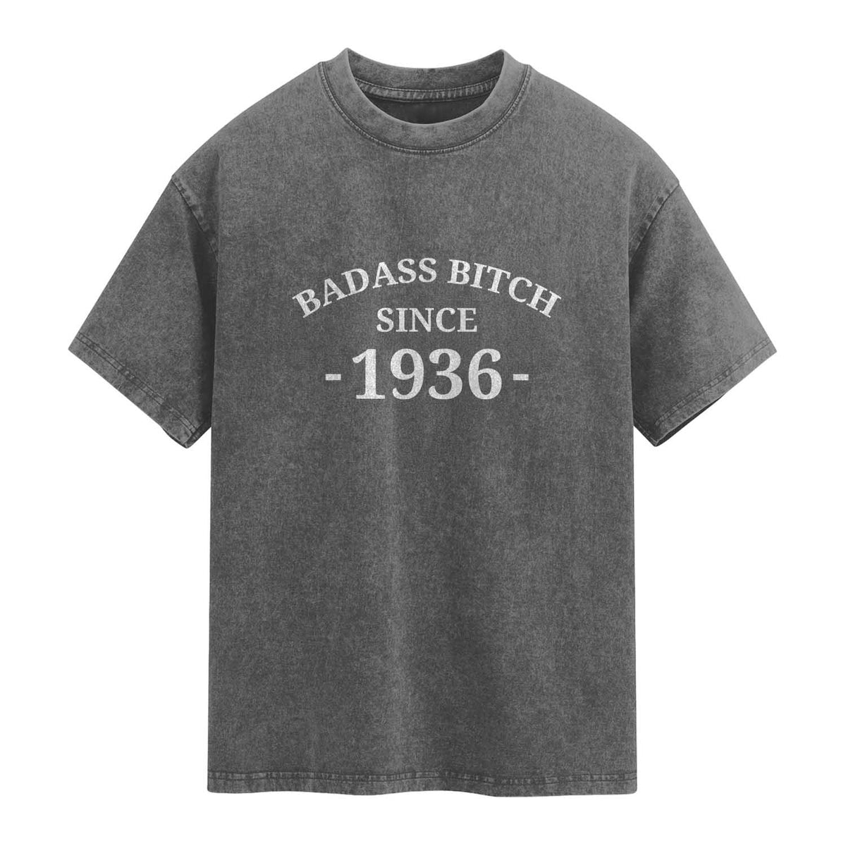 Funny 90th Birthday Washed Cotton T-Shirt Badass Bih Since 1936