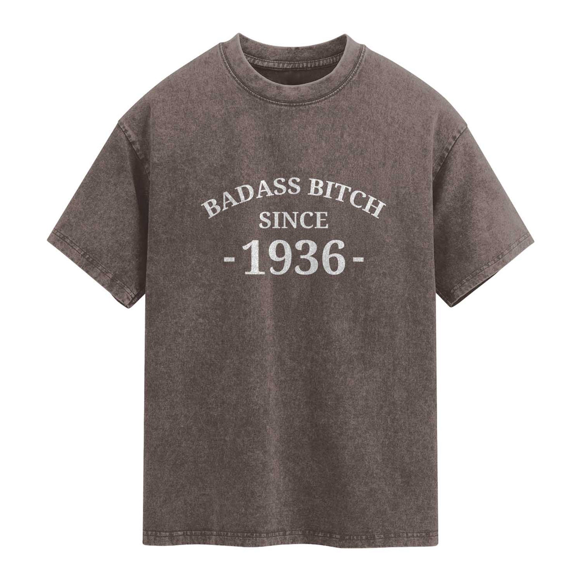 Funny 90th Birthday Washed Cotton T-Shirt Badass Bih Since 1936